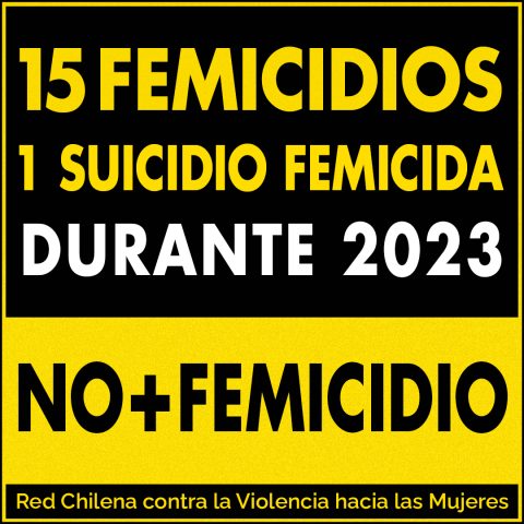 15 femicidios y 1 suicidio femicida durante 2023. No más femicidio. Red Chilena contra la Violencia hacia las Mujeres