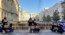 manifestación afuera de Corte Suprema por Katty Hurtado yotambiénmedefendería